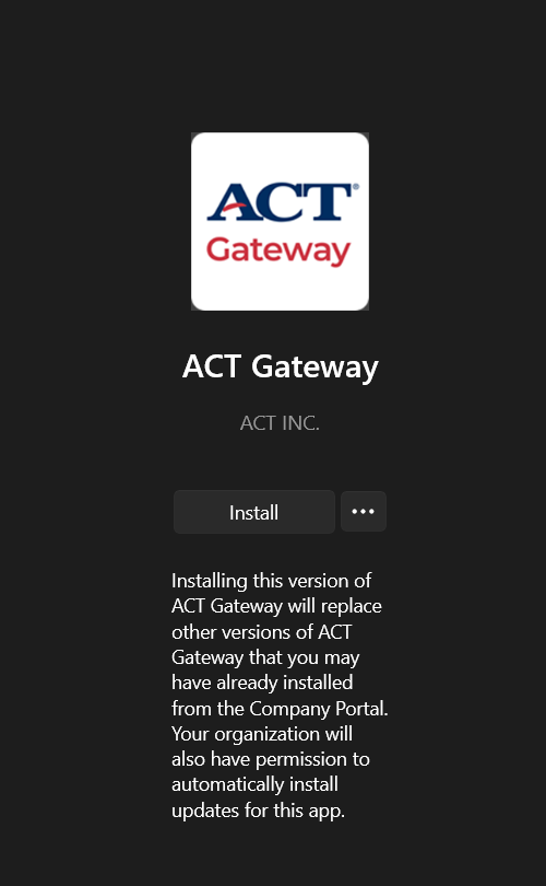 ACT Gateway Install