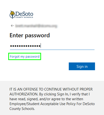 reset password Office365